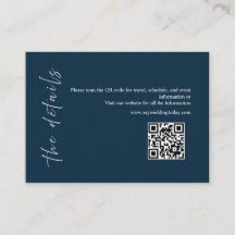 Trouwkaart met marineblauwe minimalistische detail