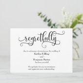 Trouwkaart met mededeling van afzegging van het hu kaart (Staand voorkant)
