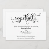 Trouwkaart met mededeling van afzegging van het hu kaart (Voorkant / Achterkant)