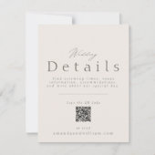 Trouwkaart met minimale details en QR-code Kaart (Voorkant)
