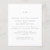 Trouwkaart met minimale monogram en chique uitstra (Voorkant)