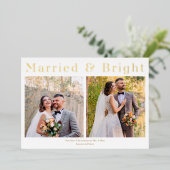 Trouwkaart met moderne folie voor de feestdagen (Staand Voorkant)