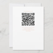 Trouwkaart met monogram en QR-code 'Blush Laurel' Kaart (Achterkant)