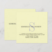 Trouwkaart met monogram en 'Save the Date' Save The Date (Voorkant / Achterkant)