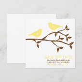 Trouwkaart met monogram van liefdesvogels save the date (Voorkant / Achterkant)