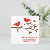 Trouwkaart met monogram voor verliefde vogels kaart (Staand voorkant)