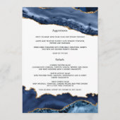 Trouwkaart met Navy en Goud Agate Menu (Voorkant)