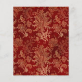 Trouwkaart met Navy, Rode en Gouden Bloemen Flyer (Achterkant)