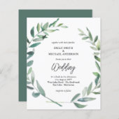 Trouwkaart met olijftakjes voor een laag budget Mo (Voorkant / Achterkant)