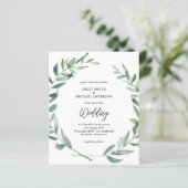 Trouwkaart met olijftakjes voor een laag budget Mo (Staand voorkant)