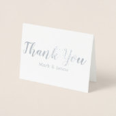 Trouwkaart met open hart en bedankscript folie kaarten (Voorkant)