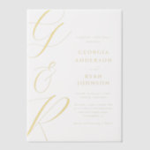 Trouwkaart met oversized script monogram vellum uitnodigingen (Voorkant)
