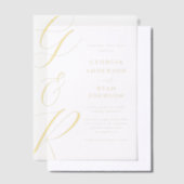 Trouwkaart met oversized script monogram vellum uitnodigingen (Offset)