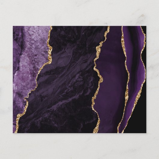 Trouwkaart met paarse goud agaat uitgave (Achterkant)