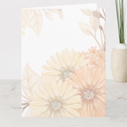 Trouwkaart met Pastel Bloemendesign Bedankkaart (Voorkant)