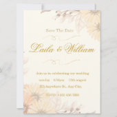Trouwkaart met Pastel Bloemendesign Kaart (Voorkant)