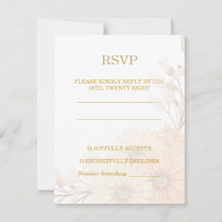 Trouwkaart met Pastel Bloemendesign RSVP Kaartje