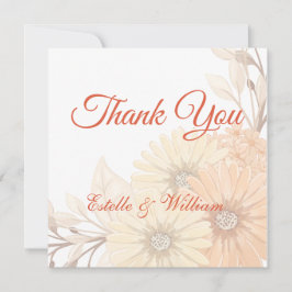 Trouwkaart met Pastelkleurig Bloemmotief Bedankkaart