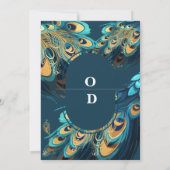 Trouwkaart met pauwenveren Premium  Kaart (Achterkant)