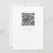 Trouwkaart met QR-code en monogram Sage Laurel Kaart (Achterkant)