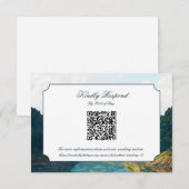 Trouwkaart met QR-code voor RSVP aan het meer in d Kaartje (Voorkant / Achterkant)