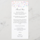 Trouwkaart met regenboogconfetti bedankingskaart menu (Voorkant)