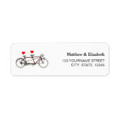 Trouwkaart met Retro Tandemfiets Etiket (Voorkant)