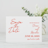 Trouwkaart met rode klaproos Save The Date (Staand voorkant)