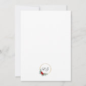 Trouwkaart met rode rozen en eucalyptus kaart (Achterkant)