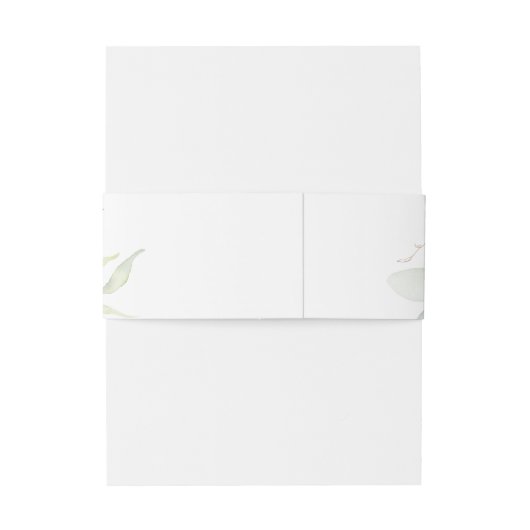 Trouwkaart met roestige eucalyptus gouden monogram uitnodigingen wikkel (Achterkant Voorbeeld)