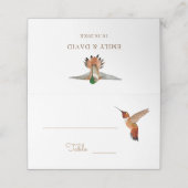 Trouwkaart met Rosse Kolibrie Plaatskaartje (Buitenkant ongevouwen)