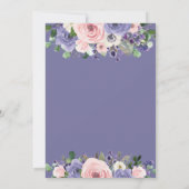 Trouwkaart met roze lavendel bloemmotief kaart (Achterkant)