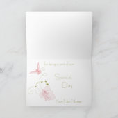 Trouwkaart met roze lelies bedankkaart (Binnen)