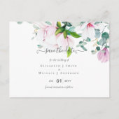 Trouwkaart met Roze Magnolia 'Save the Date' Briefkaart (Voorkant)