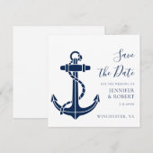 Trouwkaart met scheepsanker 'Save the Date' (Voorkant / Achterkant)