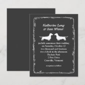 Trouwkaart met silhouetten van Dachshond honden Kaart (Voorkant / Achterkant)