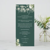 Trouwkaart met smaragdgroene begroeiing Bedankings Menu (Staand voorkant)