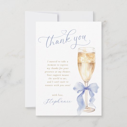 Trouwkaart met 'Something Blue' Bedankt (Voorkant)
