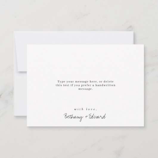 Trouwkaart met speelse wilde bloemen bedanken bedankkaart (Achterkant)