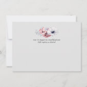 Trouwkaart met stoffig blauwe koraal moderne bruil (Achterkant)