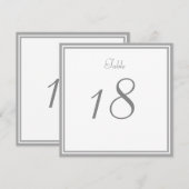 Trouwkaart met tafelnummer in lichtgrijs (Voorkant / Achterkant)