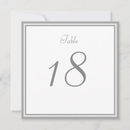 Trouwkaart met tafelnummer in lichtgrijs