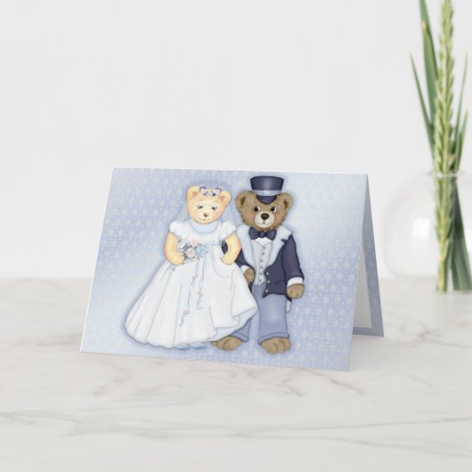 Trouwkaart met teddyberen bedankkaart (Voorkant)