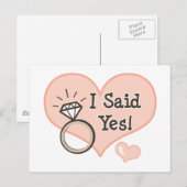 Trouwkaart met tekst 'I Said Yes' Aankondigingskaart (Voorkant / Achterkant)