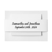 Trouwkaart met tere lentebladeren uitnodigingen wikkel (Voorkant Voorbeeld)