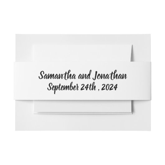 Trouwkaart met tere lentebladeren uitnodigingen wikkel (Voorkant Voorbeeld)