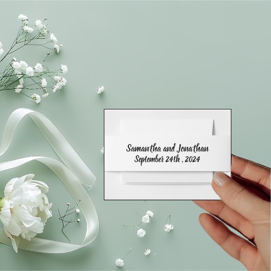 Trouwkaart met tere lentebladeren uitnodigingen wikkel