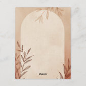 Trouwkaart met terracotta boog in het Engels Kaart (Achterkant)