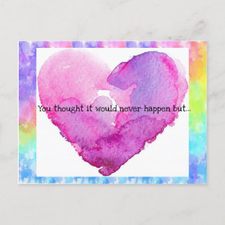 Trouwkaart met Tie-Dye Hart Aankondigingskaart