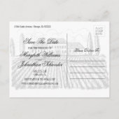 Trouwkaart met Toile & Calligraphy 'Save The Date' Uitnodiging Briefkaart (Achterkant)